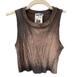 NWT Citizen Cotton Ibiza Crop Tank Fossil Acid Wash Ribbed Earthy Kith Euro - XS